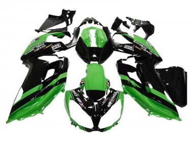 Custom 2012-2016 Kawasaki Ninja 650 EX650 Motorcycle Fairings - Green Black Stripe UK