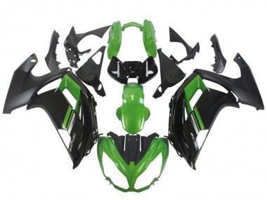 Custom 2012-2014 Kawasaki Ninja ER6F Motorcycle Fairings - Green Black UK