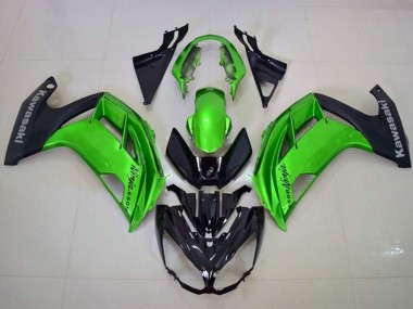 Custom 2012-2016 Kawasaki Ninja 650 EX650 Motorcycle Fairings - Green Matte Black UK