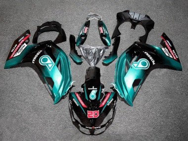 Custom 2012-2016 Kawasaki Ninja 650 EX650 Motorcycle Fairings - Blue Glossy Black Petronas UK