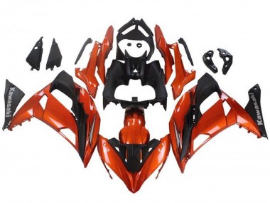 Custom 2017-2019 Kawasaki Ninja 650 EX650 Motorcycle Fairings - Orange Matte Black UK