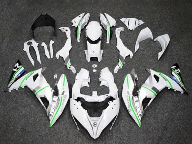 Custom 2017-2019 Kawasaki Ninja 650 EX650 Motorcycle Fairings - White Silver Green Blue UK