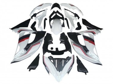 Custom 2017-2019 Kawasaki Ninja 650 EX650 Motorcycle Fairings - White Red Black Stripe UK