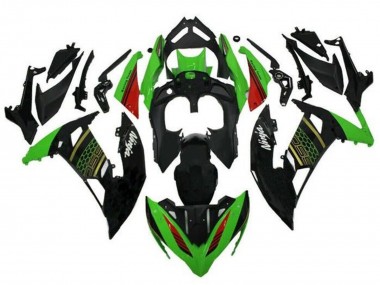 Custom 2017-2019 Kawasaki Ninja 650 EX650 Motorcycle Fairings - Green Black Red Gold Honeycomb UK
