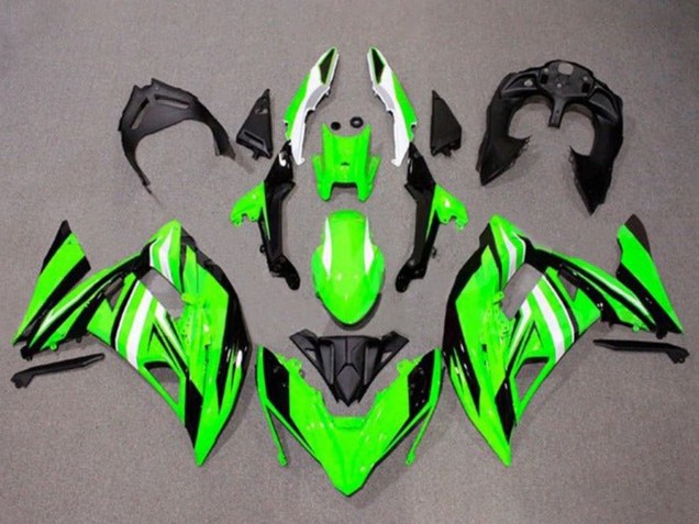 2017-2019 Kawasaki Ninja 650 EX650 Motorcycle Fairings - Green White Black Stripe UK