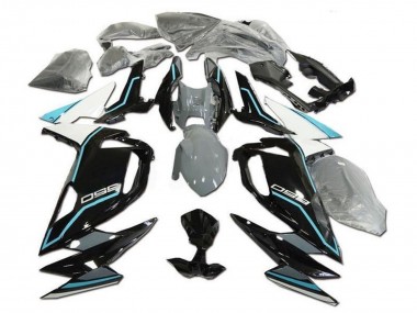 Custom 2020-2026 Kawasaki Ninja 650 EX650 Motorcycle Fairings - White Blue Glossy Black UK