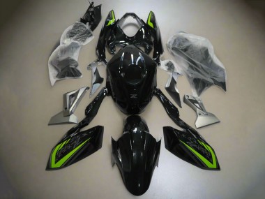 Custom 2018-2024 Kawasaki Z400 Motorcycle Fairings - Glossy Black Green Silver UK