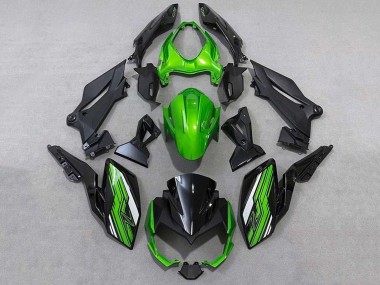 Custom 2018-2024 Kawasaki Z400 Motorcycle Fairings - Green White Black UK