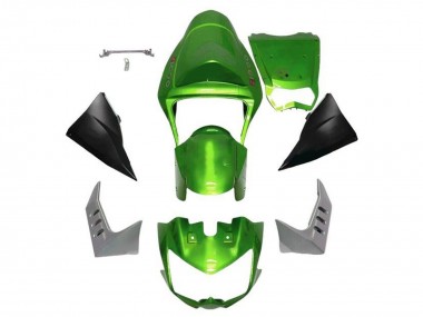 Custom 2003-2006 Kawasaki Z1000 Motorcycle Fairings - Green Matte Black UK