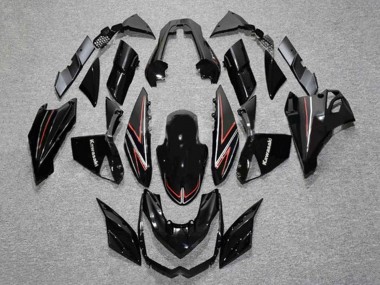 Custom 2010-2013 Kawasaki Z1000 Motorcycle Fairings - Glossy Black Red Stripe UK