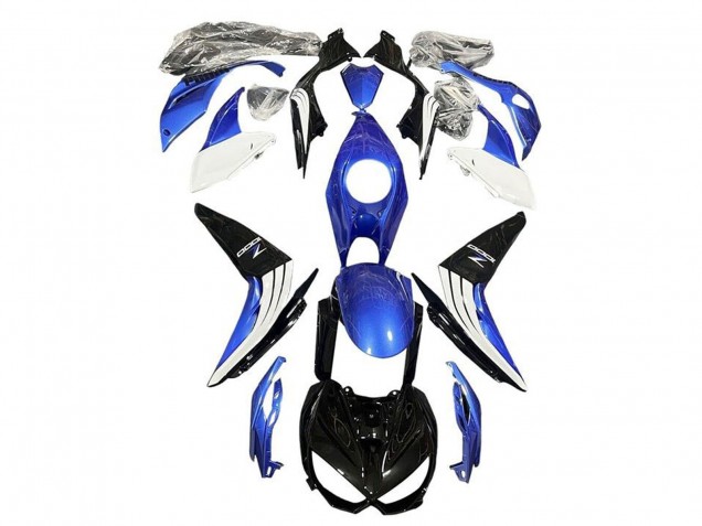 2014-2019 Kawasaki Z1000 Motorcycle Fairings - Blue White Glossy Black UK