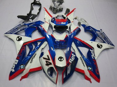 Custom 2009-2014 BMW S1000RR Motorcycle Fairings - White Red Blue GoldBet UK