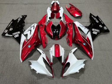 Custom 2009-2014 BMW S1000RR Motorcycle Fairings - White Red Glossy Black Castrol UK