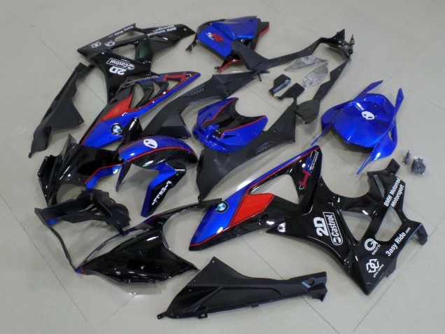 2015-2016 BMW S1000RR Motorcycle Fairings - Blue Red Glossy Black Castrol UK