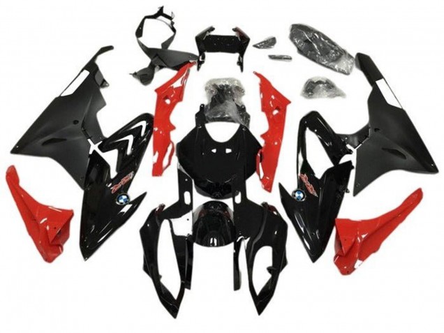 2015-2016 BMW S1000RR Motorcycle Fairings - Glossy Black Matte Black Red UK