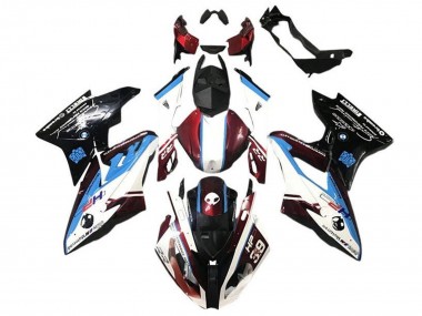 Custom 2017-2018 BMW S1000RR Motorcycle Fairing - White Blue Red Glossy Black UK