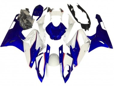 Custom 2017-2018 BMW S1000RR Motorcycle Fairings - White Blue Red Pinstripe UK