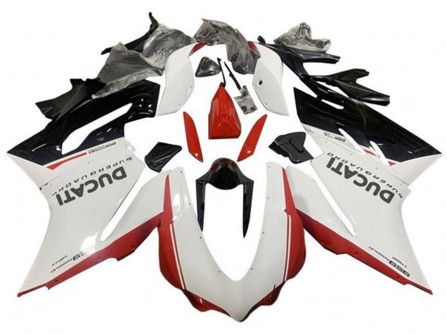 2015-2020 Ducati 959 Motorcycle Fairings - White Red Glossy Black UK