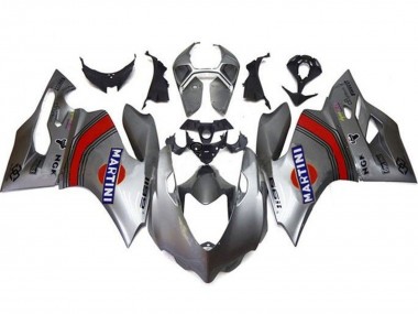 Custom 2011-2014 Ducati Panigale 1199 Motorcycle Fairings - Silver Red Blue Martini UK
