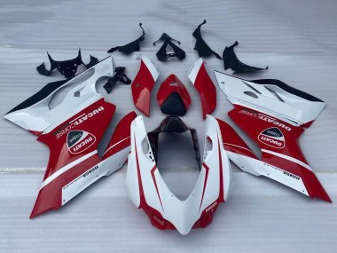Custom 2011-2014 Ducati Panigale 1199 Motorcycle Fairings - White Red Glossy Black UK