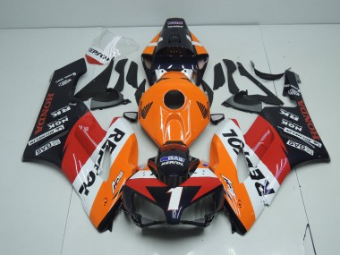 Custom 2004-2005 Honda CBR1000RR Motorcycle Fairings - Orange White Red Glossy Black Repsol RCV 1 UK