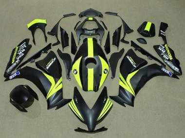 Custom 2012-2016 Honda CBR1000RR Motorcycle Fairings - Matte Black Yellow Stripe UK