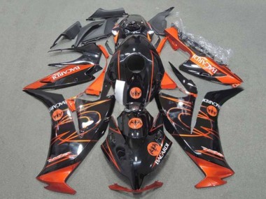 Custom 2012-2016 Honda CBR1000RR Motorcycle Fairings - Orange Glossy Black BACARDI UK