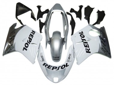 Custom 1996-2007 Honda CBR1100XX Blackbird Motorcycle Fairings - Silver White Grey Black Repsol UK