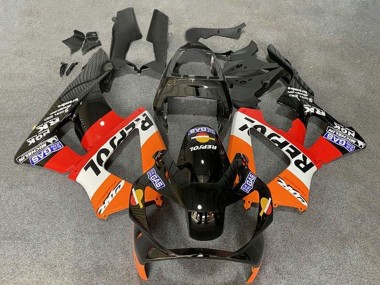 Custom 2000-2001 Honda CBR900RR 929 Motorcycle Fairings - Orange White Red Glossy Black Repsol UK