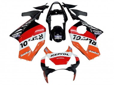 Custom 2002-2003 Honda CBR900RR 954 Motorcycle Fairings - White Orange Red Glossy Black Repsol UK