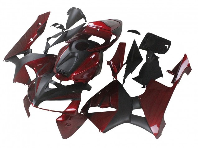 2005-2006 Honda CBR600RR Motorcycle Fairings - Maroon Red Matte Black UK