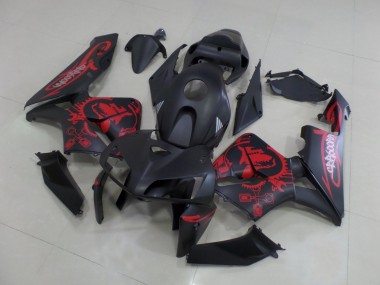 Custom 2005-2006 Honda CBR600RR Motorcycle Fairings - Matte Black Matte Red Gear UK