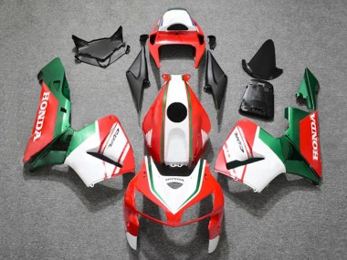 Custom 2005-2006 Honda CBR600RR Motorcycle Fairings - Matte Red White Green UK
