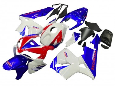 Custom 2005-2006 Honda CBR600RR Motorcycle Fairings - White Red Blue HRC UK