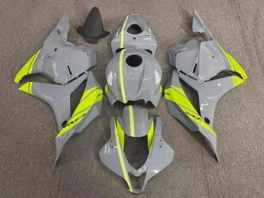 Custom 2007-2008 Honda CBR600RR Motorcycle Fairings - Nardo Grey Neon Yellow UK