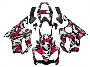Custom 2001-2003 Honda CBR600 F4i Motorcycle Fairings - Black Red Grey Camouflage UK