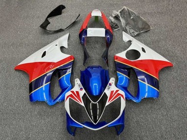 Custom 2001-2003 Honda CBR600 F4i Motorcycle Fairings - White Red Blue Dark Blue UK