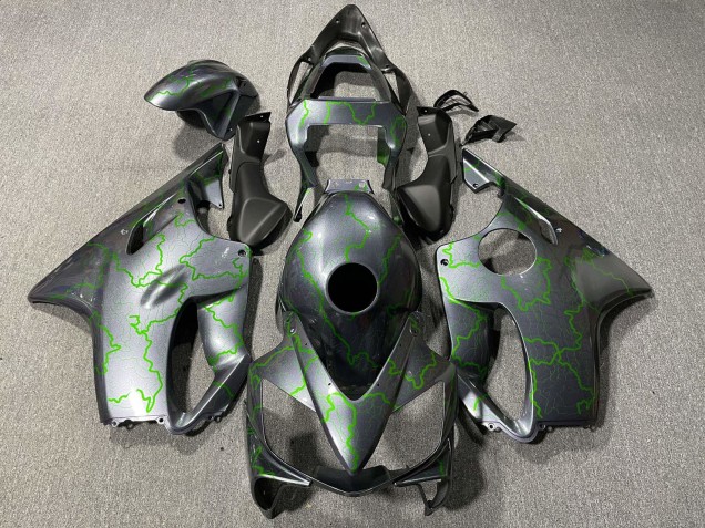 2001-2003 Honda CBR600 F4i Motorcycle Fairings - Silver Green Lightning UK