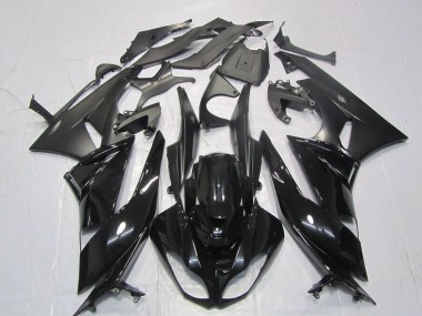 Custom 2007-2008 Kawasaki ZX6R Motorcycle Fairings - Glossy Black Matte Black UK
