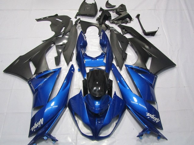 2007-2008 Kawasaki ZX6R Motorcycle Fairings - Blue Matte Black White UK