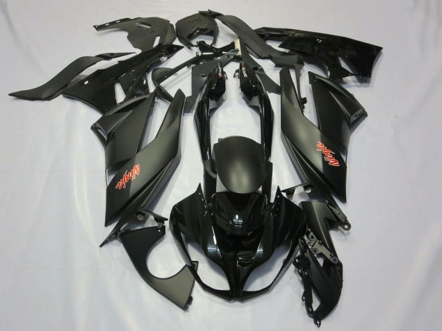 2007-2008 Kawasaki ZX6R Motorcycle Fairings - Matte Black Black Red UK