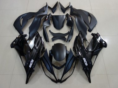 Custom 2007-2008 Kawasaki ZX6R Motorcycle Fairings - Matte Black Glossy Black White UK