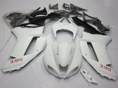 Custom 2007-2008 Kawasaki ZX6R Motorcycle Fairings - Matte White Red UK