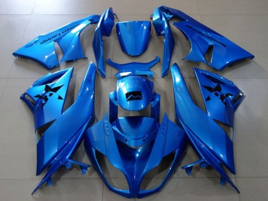 Custom 2007-2008 Kawasaki ZX6R Motorcycle Fairings - Metallic Blue UK