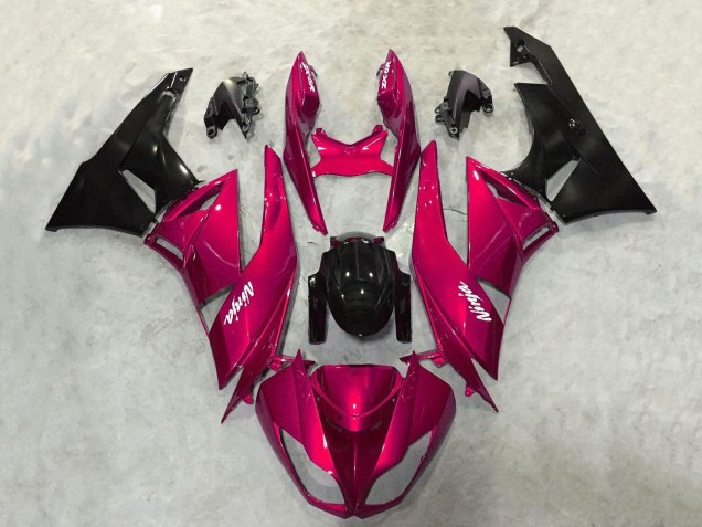 2009-2012 Kawasaki ZX6R Motorcycle Fairings - Candy Red Glossy Black UK