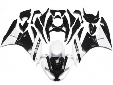 Custom 2009-2012 Kawasaki ZX6R Motorcycle Fairings - White Glossy Black UK