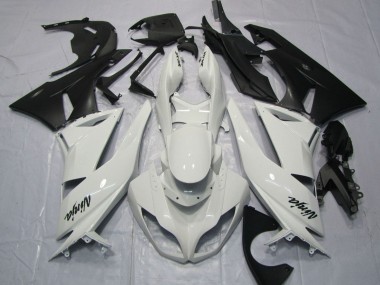Custom 2009-2012 Kawasaki ZX6R Motorcycle Fairings - White Matte Black UK