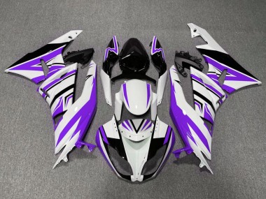 Custom 2009-2012 Kawasaki ZX6R Motorcycle Fairings - White Purple Black UK