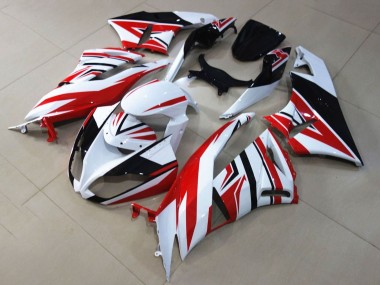 Custom 2009-2012 Kawasaki ZX6R Motorcycle Fairings - White Red Black UK