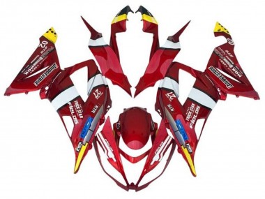 Custom 2013-2018 Kawasaki ZX6R Motorcycle Fairings - Red Yellow White Blue UK